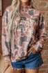 Polyester Embroidered Slogan Camo Print Pullover Sweatshirt