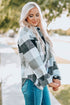 Paneled Pocketed Button Down Long Sleeve Plaid Shacket
