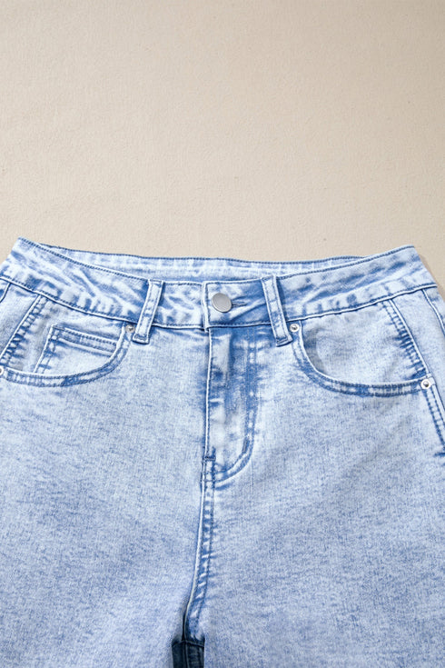 Cotton Polyester Denim Pull On Barrel Jeans