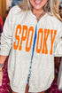 Spooky Letter Print Open Front Split Sweatshirt