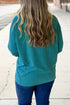 V Neck Waffle Textured Button Front Tunic Long Sleeve Jacket