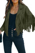 Cropped Faux Suede Western Fringe Tassel Jacket