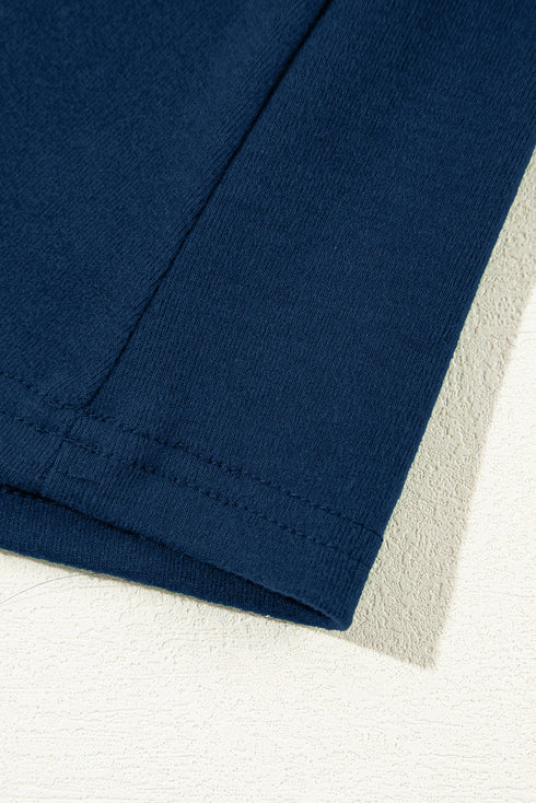 Exposed Seam Detail Crew Neck Long Sleeve Top