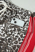 Denim Leopard Print Patchwork Elastic Waist Jeans
