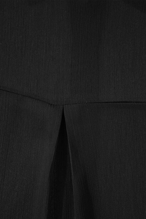 Sheer Long Sleeve Button Down Collar Beach Shirt