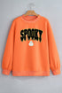 Spooky Letter Polka Dot Trim Mock Neck Sweatshirt