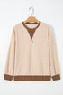 Plush Checkered Twisted Rib Long Sleeve Top