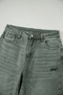Distressed Raw Edge Wide Leg Denim Jeans