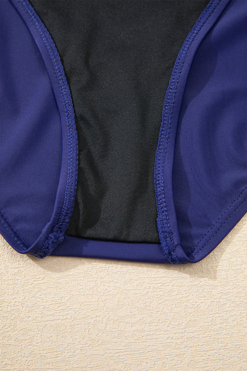 Empire Waist Ruched Side Tie Tankini Set