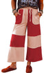 Raw Seam Wide Leg Ankle Length Pants