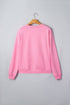 Embroidered Pumpkin Face Long Sleeve Round Neck Sweatshirt