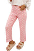 Denim Polka Dot Pattern Slim Fit Jeans