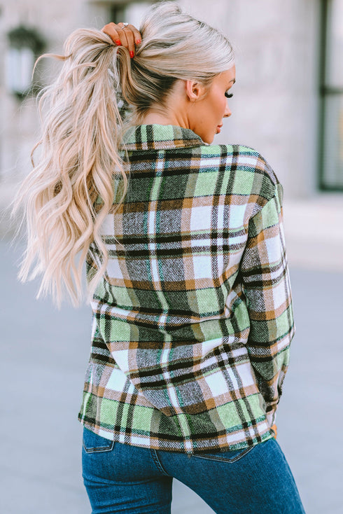 Relaxed Fit Brushed Plaid Button Down Shirt