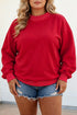 Polka Dot Patchwork Paneled Graphic Pullover Sweatshirt