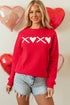 Heart Graphic Crew Neck Pullover Long Sleeve Sweatshirt