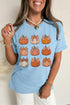 Multiple Pumpkin Print Graphic Pattern Statement Tee