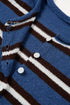 Acrylic Striped Pattern Drop Shoulder Button Cardigan