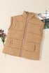 Pure Polyester Oversized Stand Collar Zip Vest