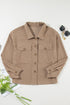Casual Textured Chest Pocket Button Up Jacket
