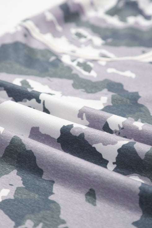 Camo Print Drawstring Waist Patch Pocket Pants
