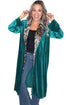 Leopard Print Velvet Lapel Collar Open Front Cardigan