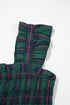 Southern Plaid Ruffle Sleeveless Shirred Bodice Tiered Midi Dress