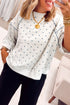 Polka Dot Piping Trim Relaxed Silhouette Top
