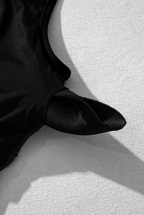 Exclusive Casual Square Neck Knotted One Piece Swimwear