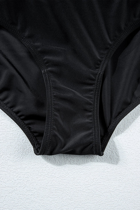 Wide Waistband Smooth Stretch Mini Swim Skirt