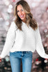 Viscose Textured Knit Pearl Embellished Pullover Sweater