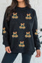 Polyester Sequin Pumpkin Graphic Relaxed Pullover Sweatshirt