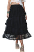 Polyamide Elastane Elegant Ruffle Lace Tiered Skirt