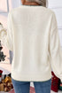 Stitched Tree Applique Graphic Knit Pullover Sweater