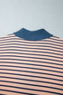 Striped V Neck Long Sleeve Lounge Set