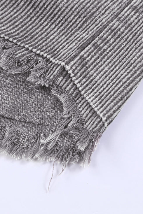 Casual Button Down Hooded Corduroy Shirt Jacket