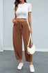 Polyester Corduroy Elastic Waist Drawstring Cargo Pants