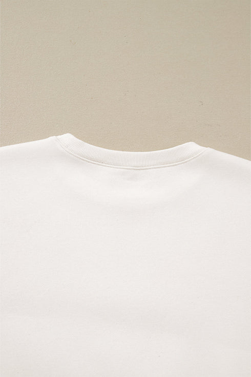 Casual Patchwork Drop Shoulder Pullover Short Sets