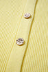 Ribbed Knit Frilled Trim Cardigan Short Sleeve Sweater