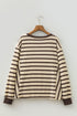 Striped Pattern Patchwork Ribbed Cuff Pullover Sweatshirt