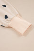 Polka Dot Loose Long Sleeve Split Hem Pullover Top