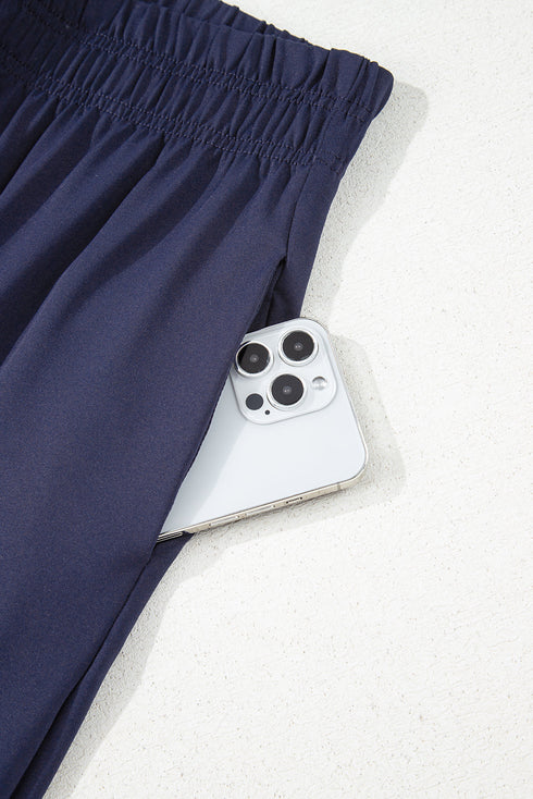 Smocked Raw Hem Loose Tee Wide Leg Pant Sets