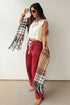 Polyester Racing Elastic Waist Drawstring Corduroy Pants