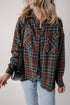 Western Plaid Print Buttoned Chest Pocket Shacket
