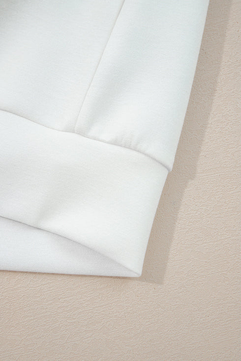 Casual Zip Up Knit Puff Sleeve Jacket