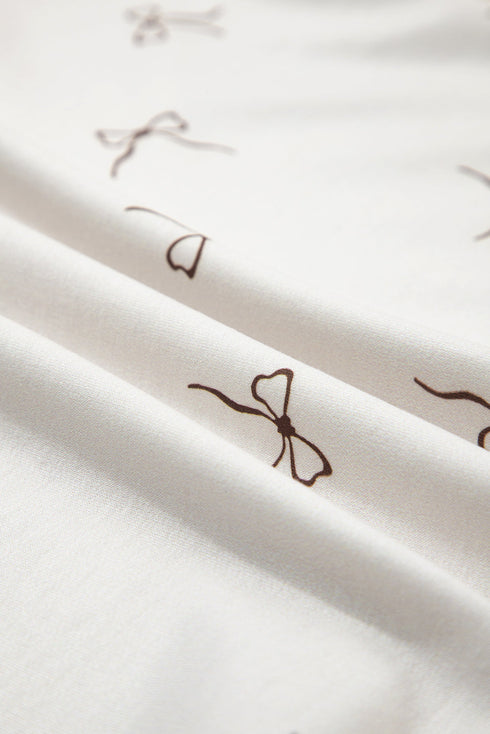 Bow Print Half Zip Tank Matching Short Sets