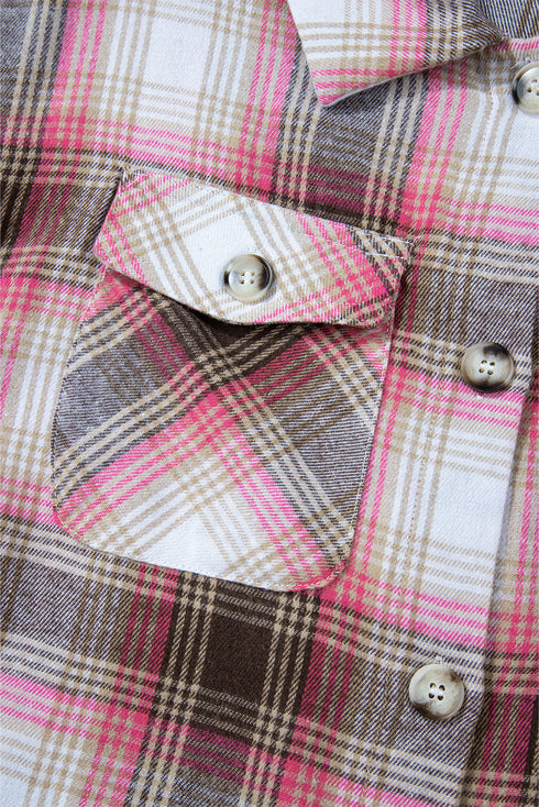 Exclusive Casual Flap Pocket Button Up Plaid Shacket
