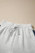 Polka Dot Patchwork Mock Neck Pullover Short Set