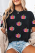 Sequined Pumpkin Graphic Round Neck Statement Tee