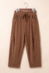 Corduroy Elastic Waist Drawstring Utility Cargo Pants
