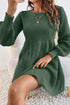 Textured Long Sleeve Fit And Flare Sweater Dress